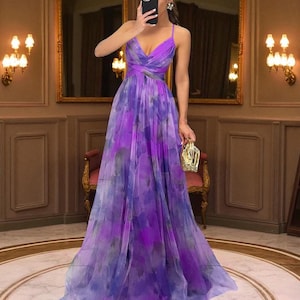Summer Women's Dress, Boho Summer Formal Prom Dress, Floral Maxi Dress, Elegant Evening Gown, Wedding Guest Dress, Special Occasion Dress